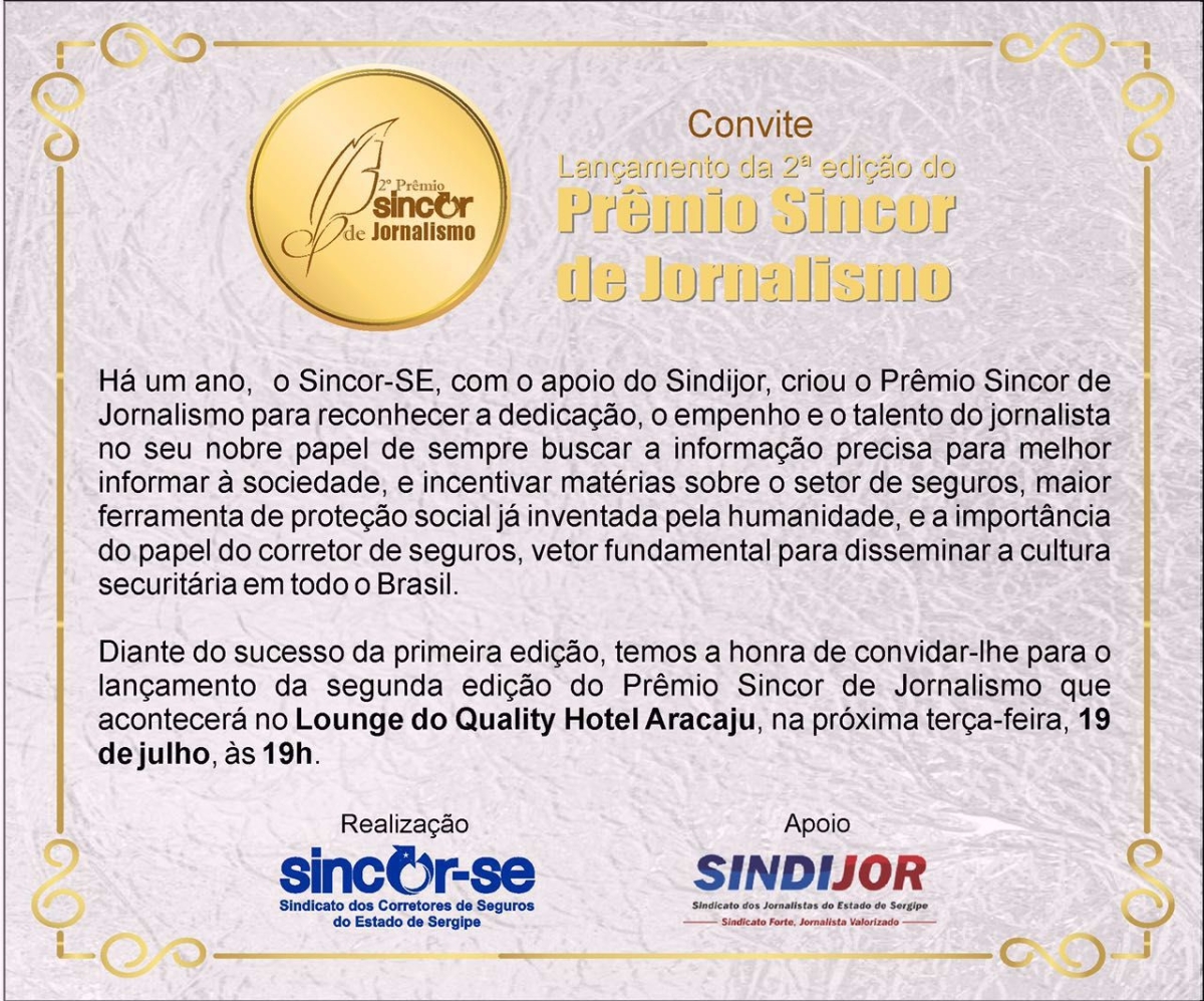 Sincor/Sergipe lan�a II Pr�mio de Jornalismo (Foto: Divulga��o/Assessoria do Evento)