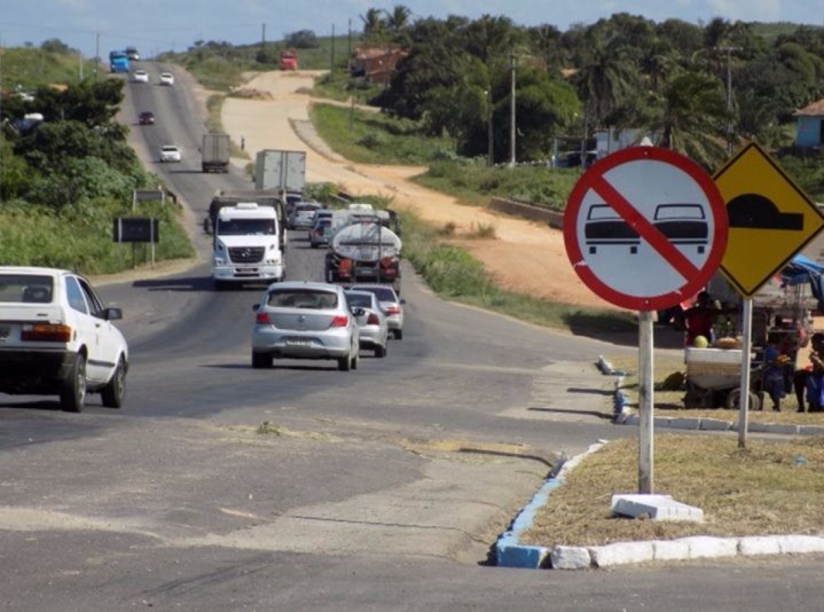 Trecho da rodovia no munic�pio de Maruim (SE) (Foto: BR-101 NE)