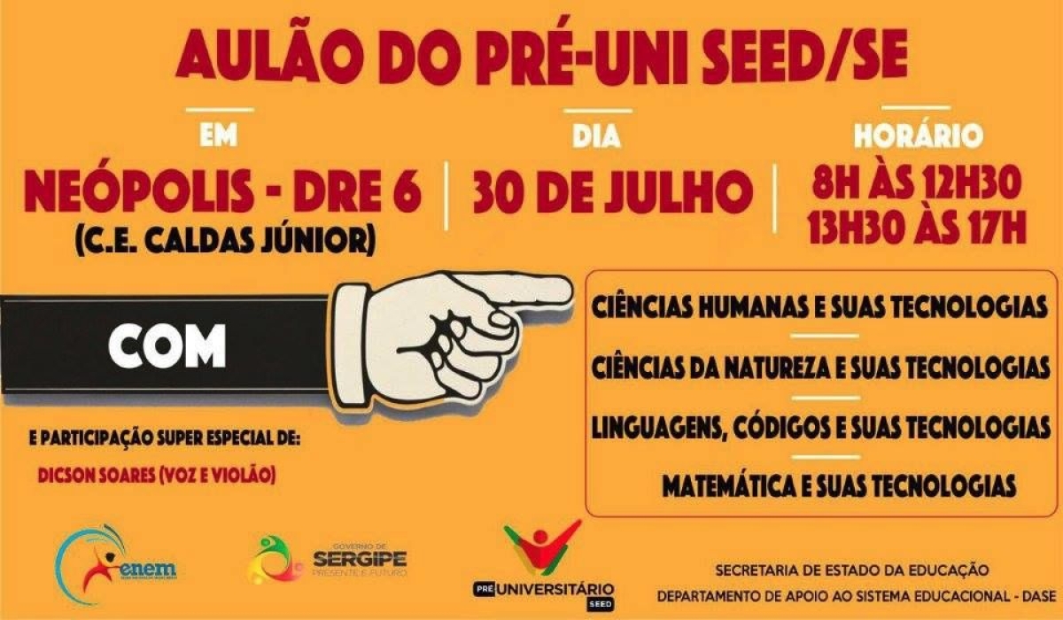 Alunos do Baixo S�o Francisco ter�o aul�o preparat�rio para o Enem neste s�bado, 30 O Pr�-universit�rio tem por finalidade oportunizar aos alunos concluintes do ensino m�dio e egressos da rede p�blica de ensino melhores condi��es de acesso ao ensino super
