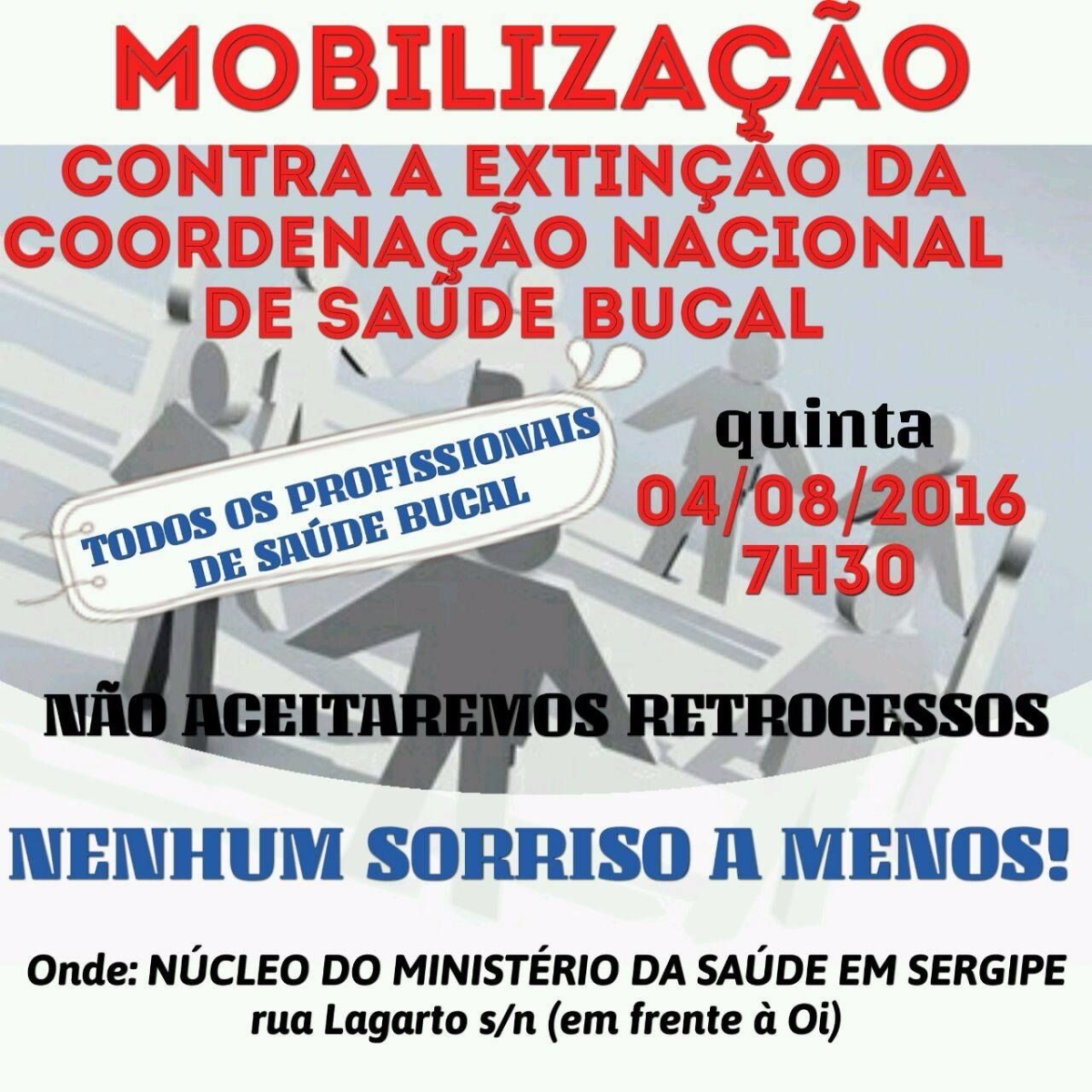 CRO/Sergipe e profissionais da Odontologia fazem mobiliza��o nesta quinta-feira, 04 (Foto: Divulga��o/CRO/SE)