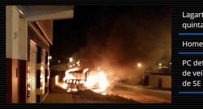Lagarto: �nibus � incendiado na noite desta quinta, 1� - Foto: Reprodu��o/Lagarto Not�cias