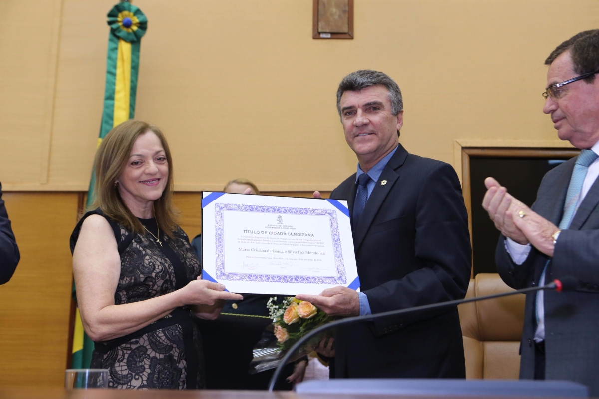Procuradora Maria Cristina Gama � a nova cidad� sergipana (Imagem: C�sar de Oliveira/Ag�ncia Alese)