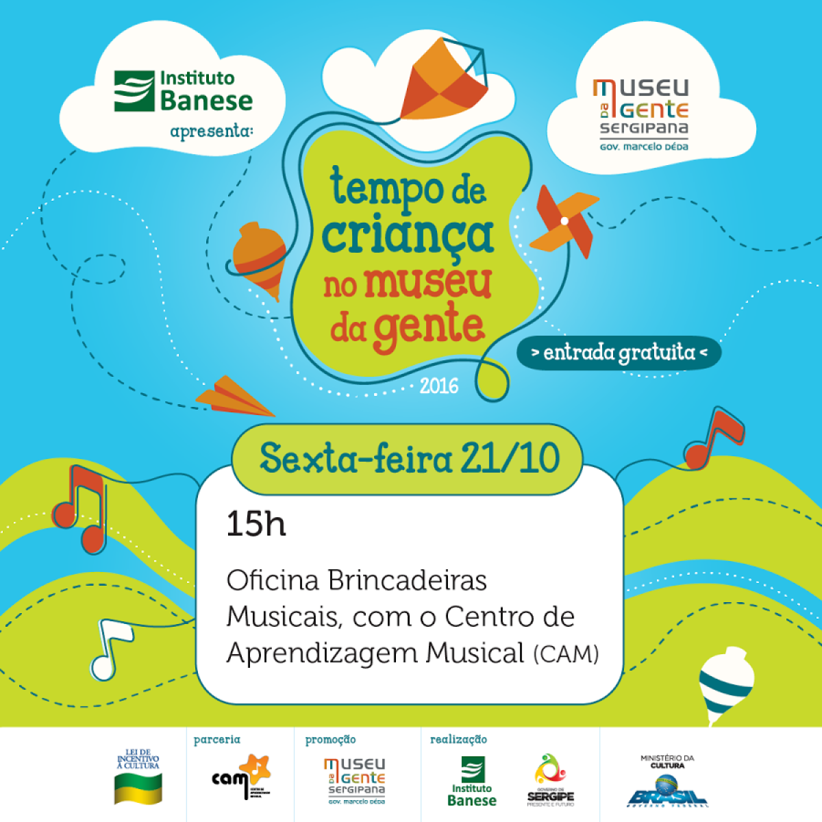 Oficina de brincadeiras musicais ser� pr�xima atra��o do Tempo de Crian�a no Museu da Gente (Imagem: Divulga��o/Museu da Gente Sergipana)