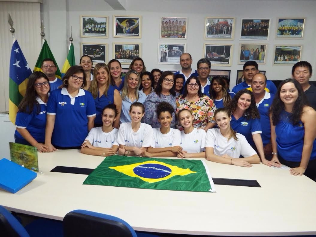 Secret�rio Geral da Federa��o de Gin�stica do Jap�o visita sede da CBG em Aracaju (Foto: Assessoria Setesp/SE)