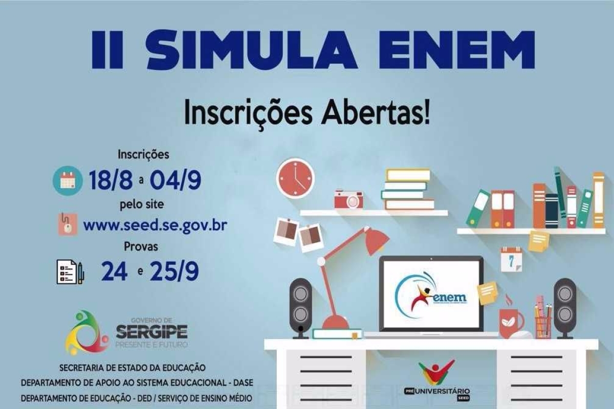 Sergipe: II Simula Enem vai ocorrer neste s�bado (24) e domingo (25) (Imagem: Divulga��o/Seed/SE)