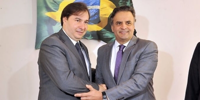 Rodrigo Maia e A�cio Neves: compromisso pela uni�o da base aliada ao governo do presidente Michel Temer (Foto: J. Batista/C�mara dos Deputados)