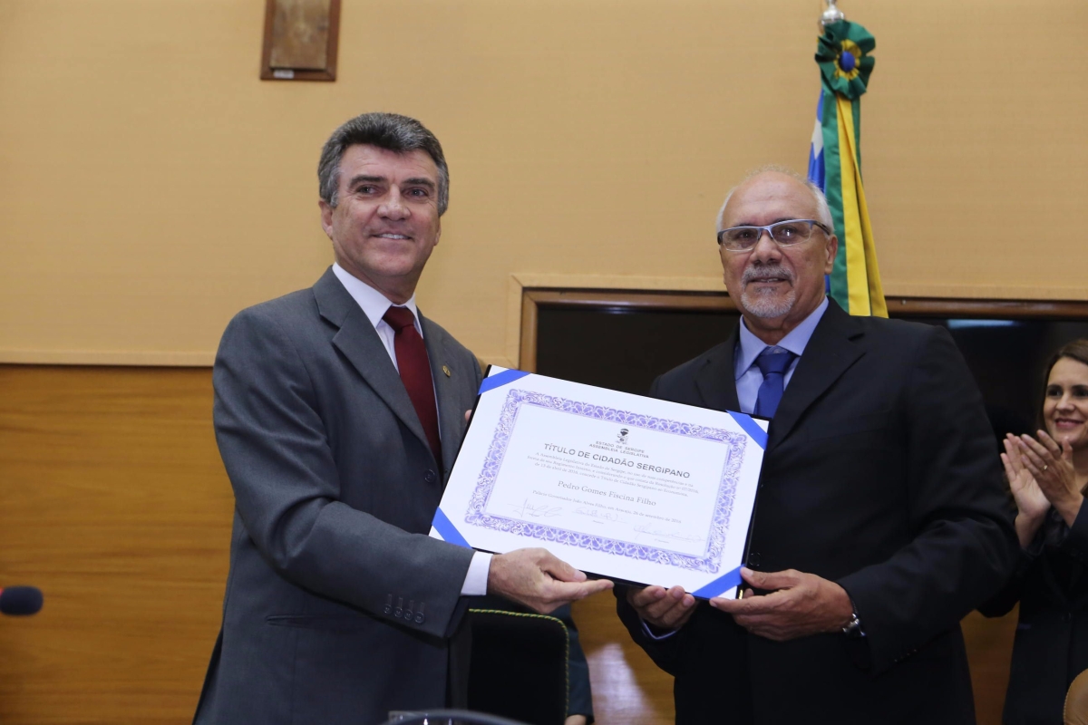 Pedro Gomes Fiscina Filho � Cidad�o Sergipano (Imagem: C�sar de Oliveira/Ag�ncia Alese)
