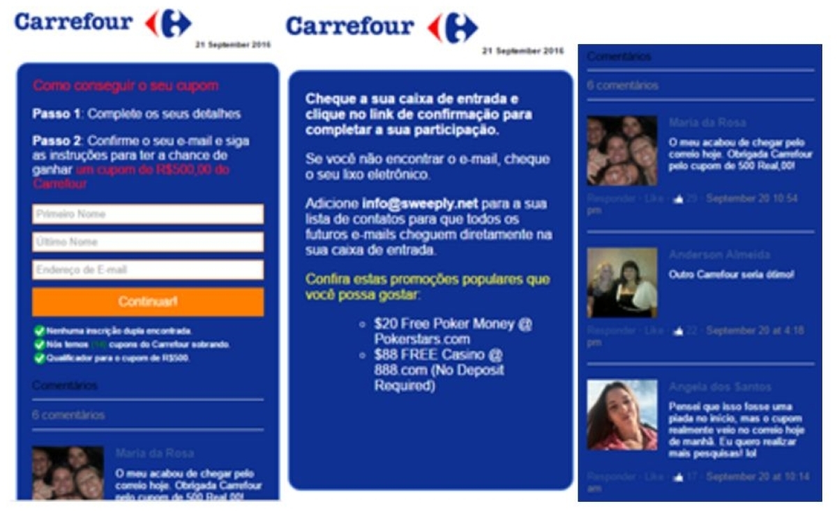 Hackers usam falsa promo��o do Carrefour para infectar mais de oito milh�es de brasileiros (Imagem: Reprodu��o | Via Zeno Group)